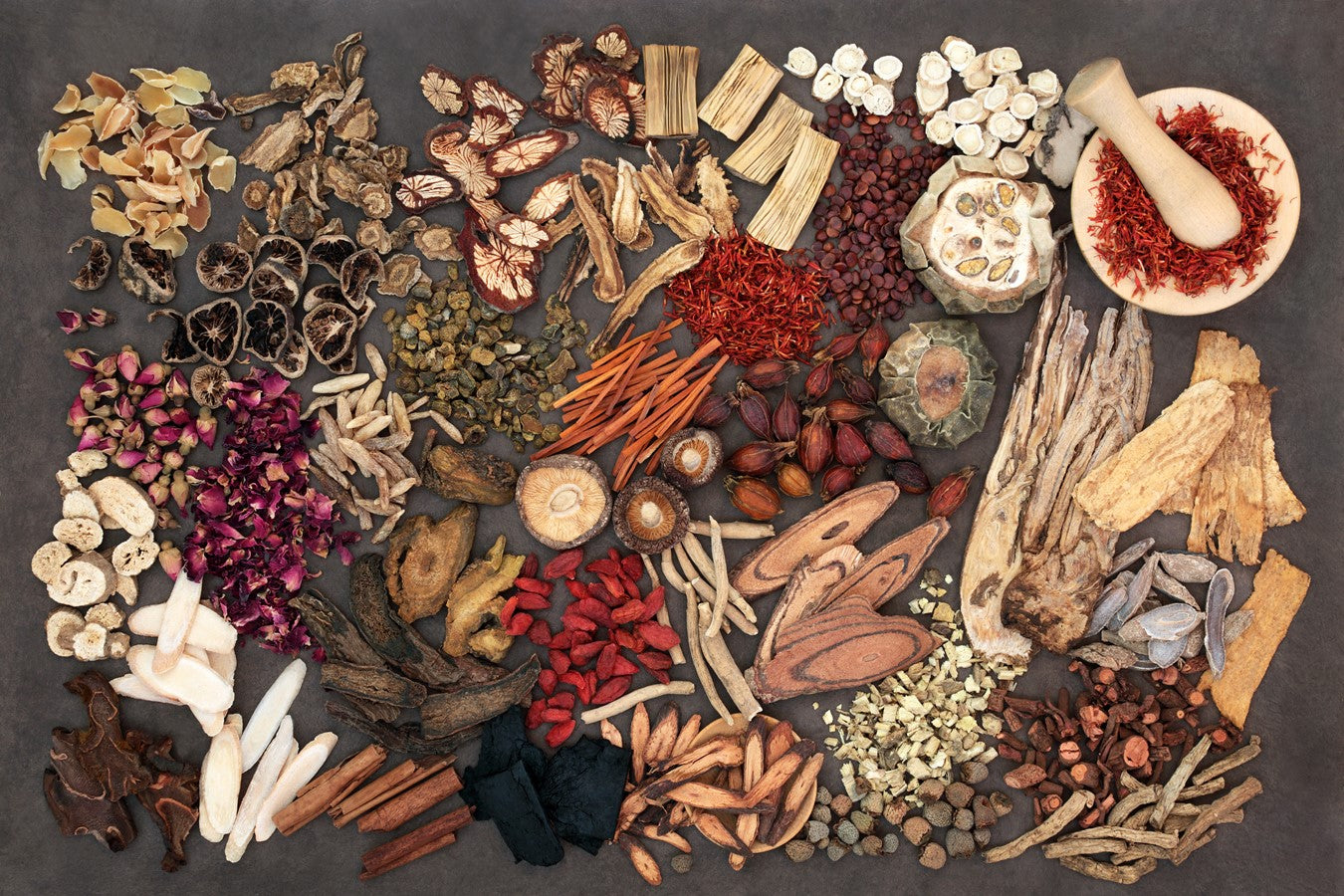mushrooms, seeds and grains