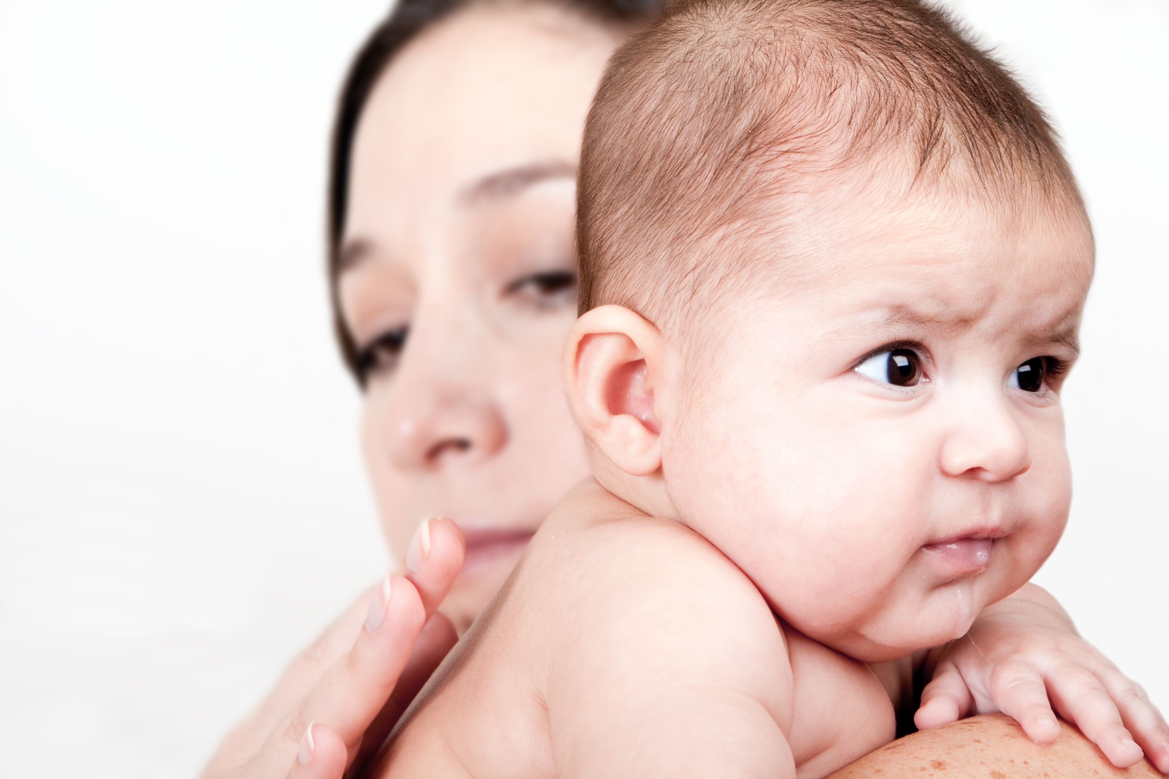 mother holding a baby