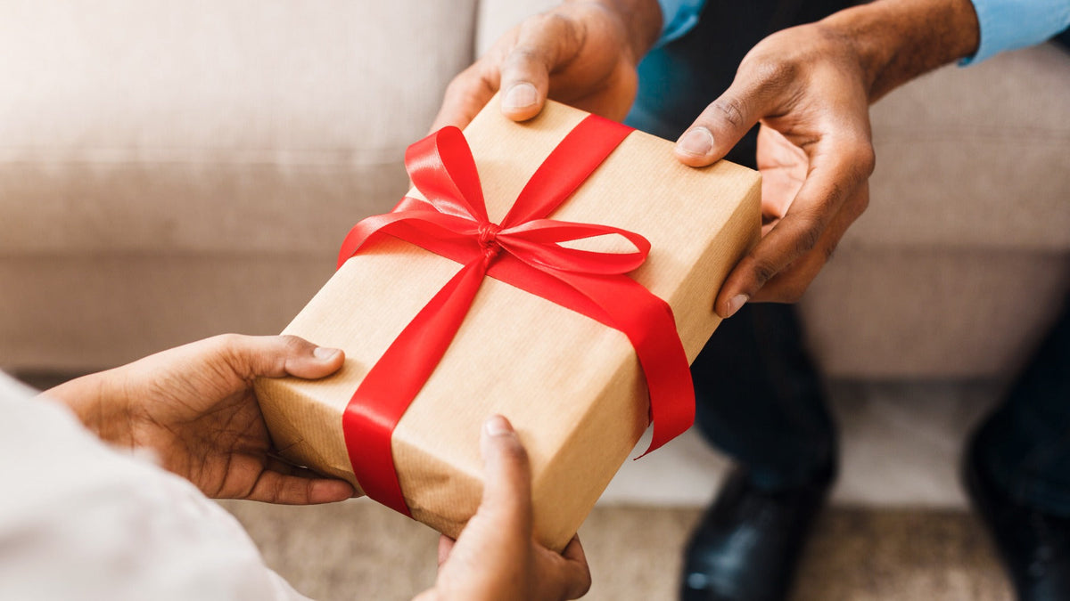 person giving a gift