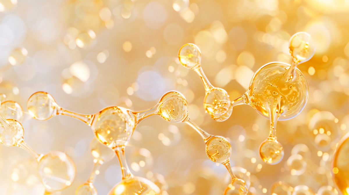 niacinamide molecules merging with skin cells